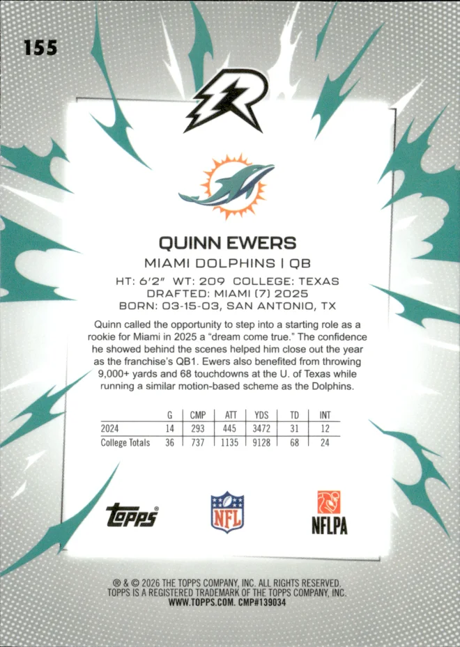 Quinn Ewers card back
