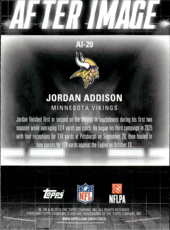 Jordan Addison card back