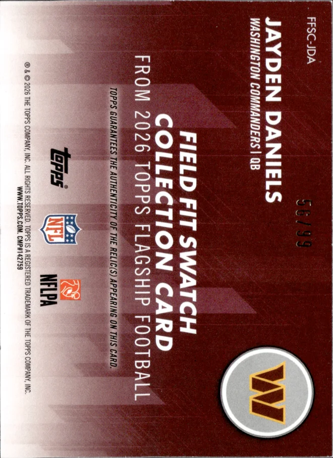 Jayden Daniels card back