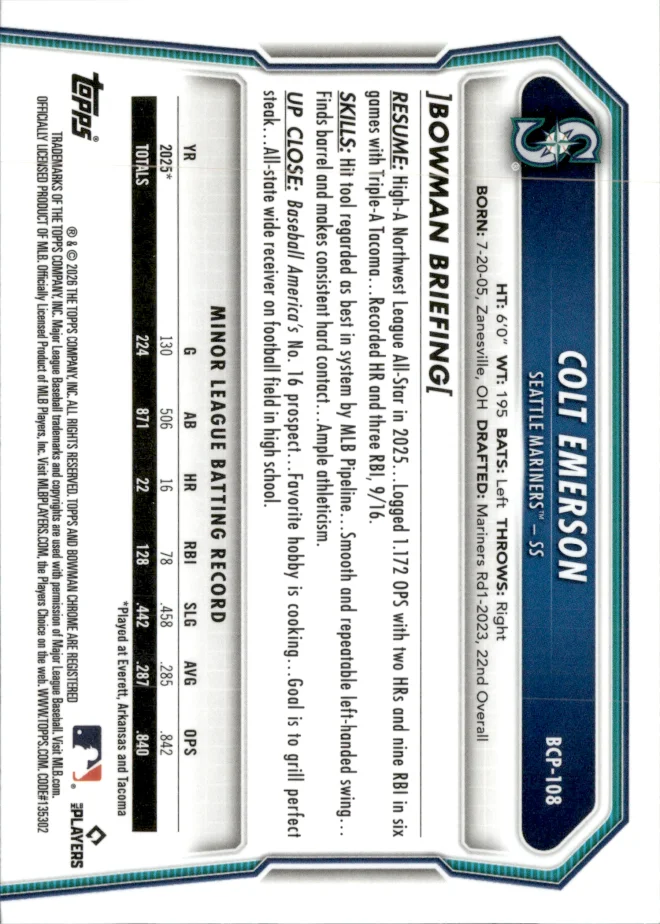 Colt Emerson card back