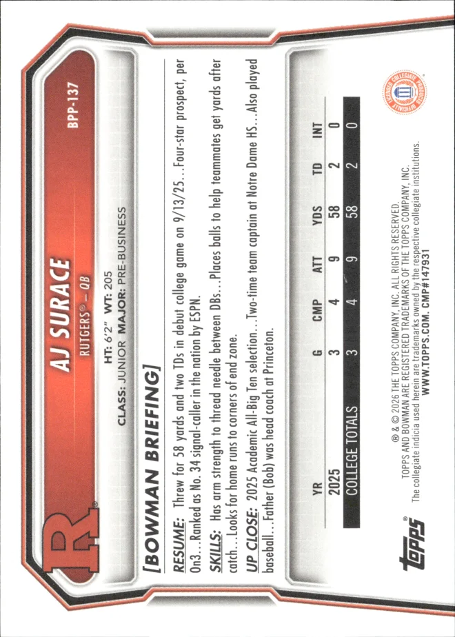 AJ Surace card back