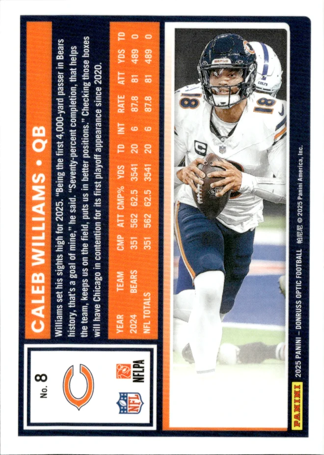 Caleb Williams card back