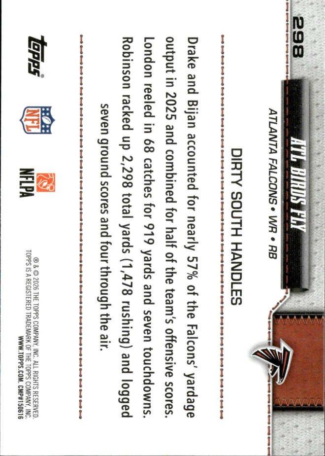 Drake London / Bijan Robinson card back