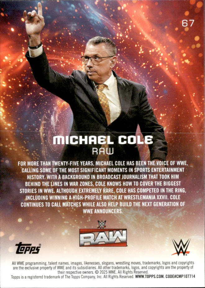 Michael Cole card back