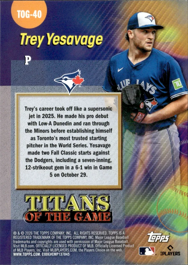 Trey Yesavage card back