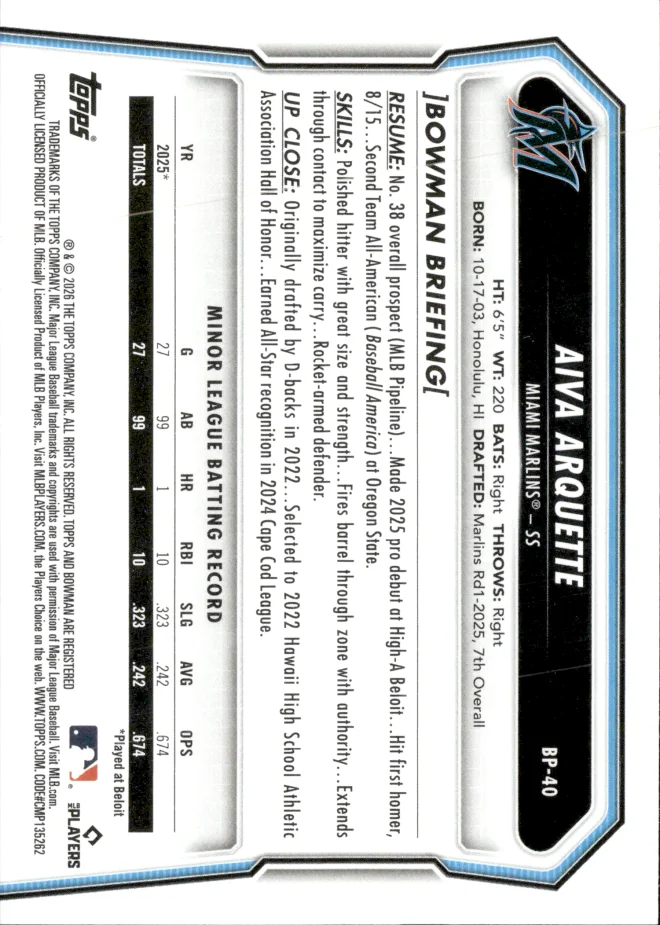 Aiva Arquette card back