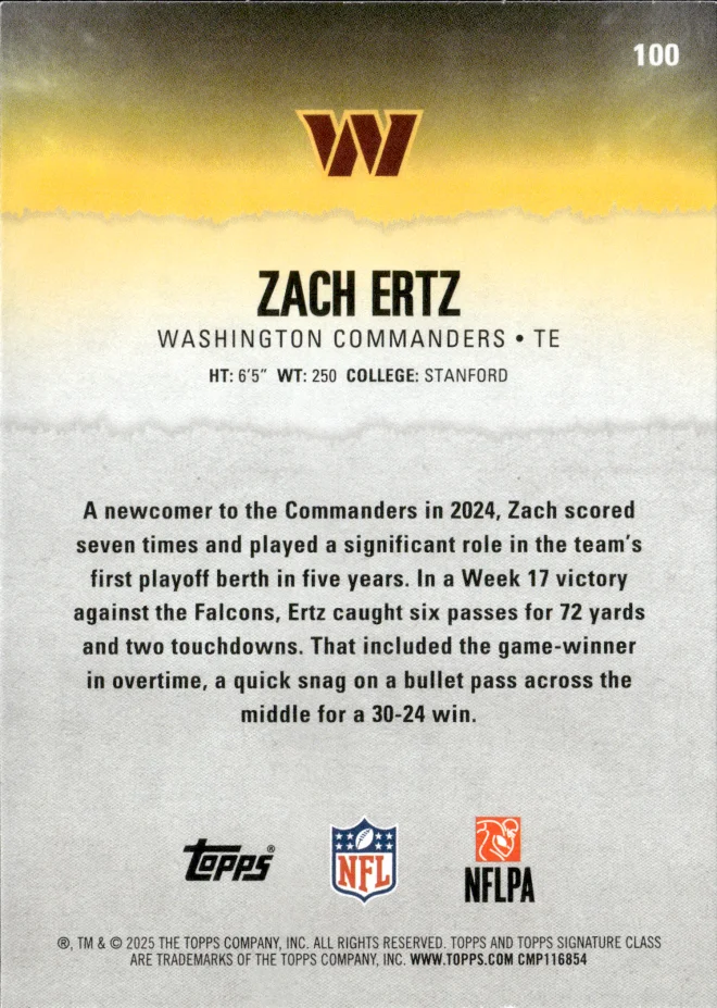 Zach Ertz card back