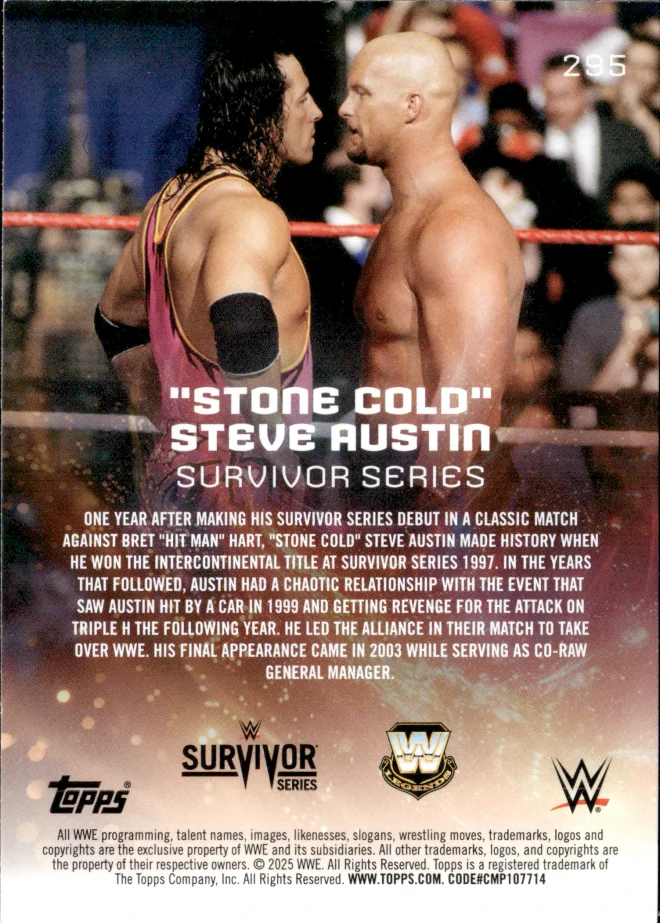 "Stone Cold" Steve Austin card back