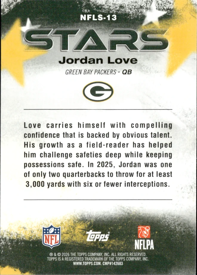 Jordan Love card back