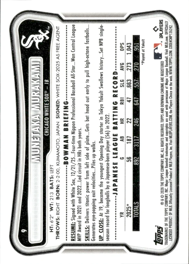 Munetaka Murakami card back