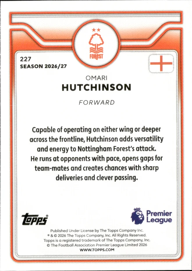 Omari Hutchinson card back