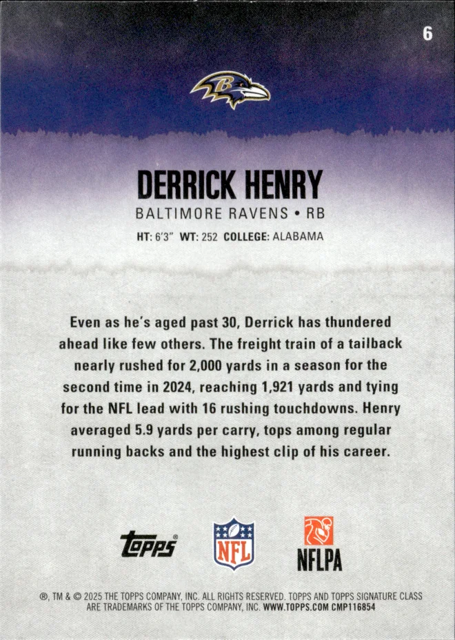 Derrick Henry card back