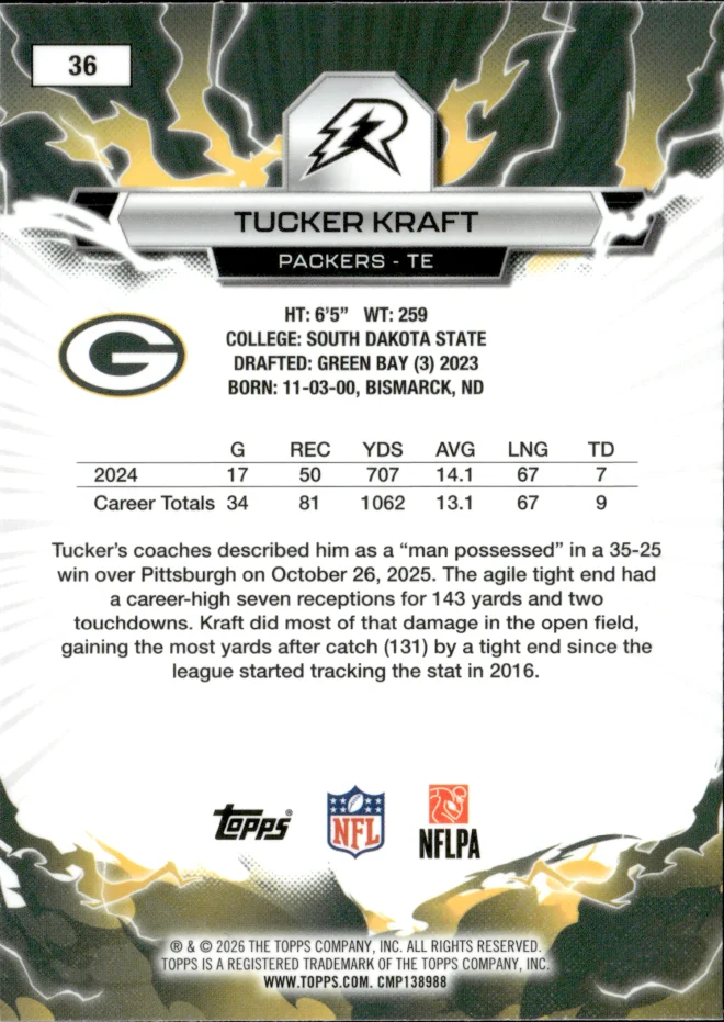 Tucker Kraft card back