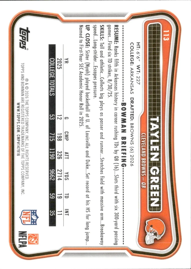 Taylen Green card back