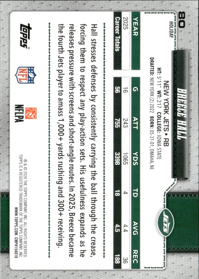 Breece Hall card back