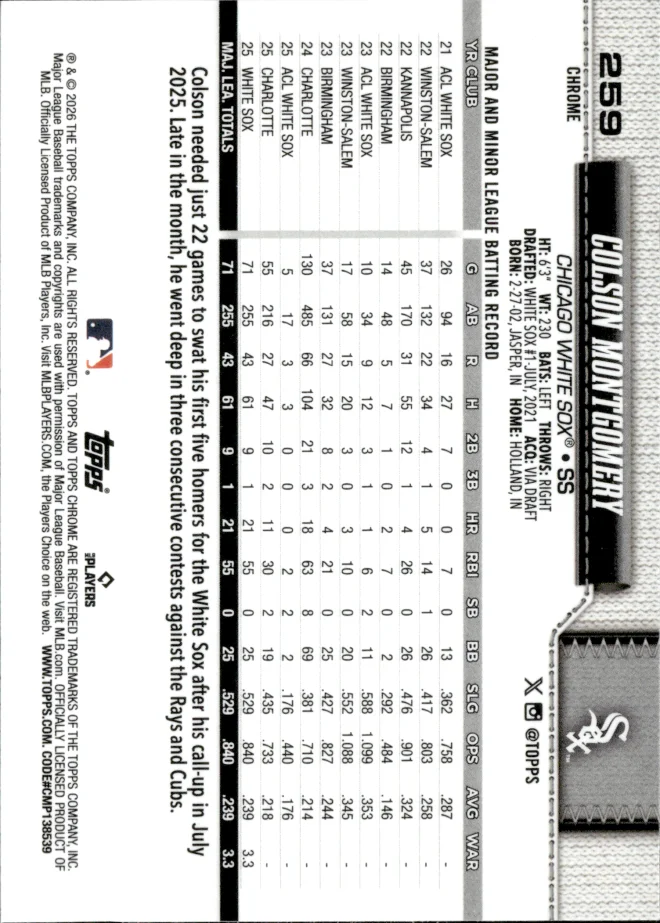 Colson Montgomery card back