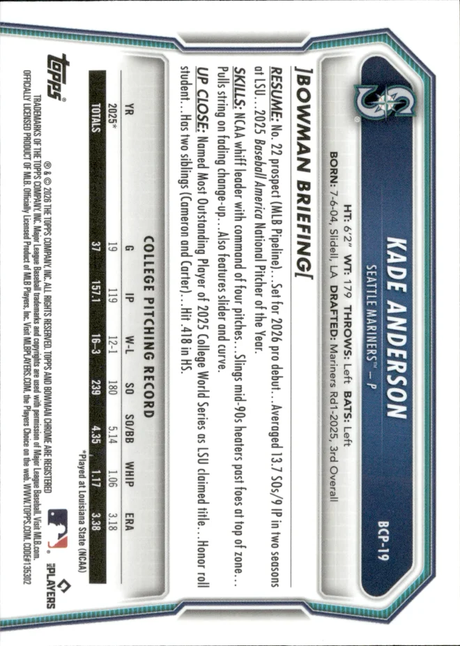 Kade Anderson card back