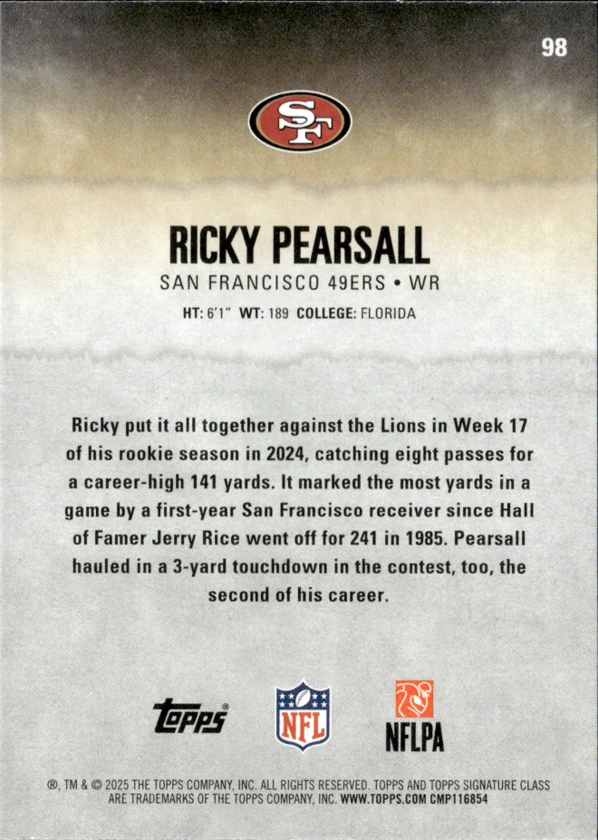 Ricky Pearsall card back