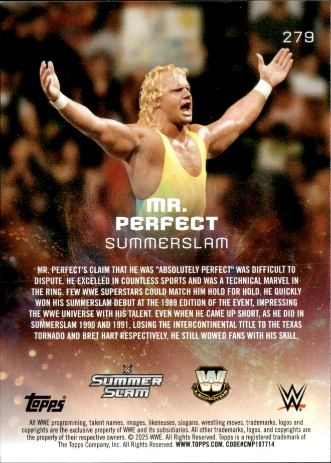 Mr. Perfect card back