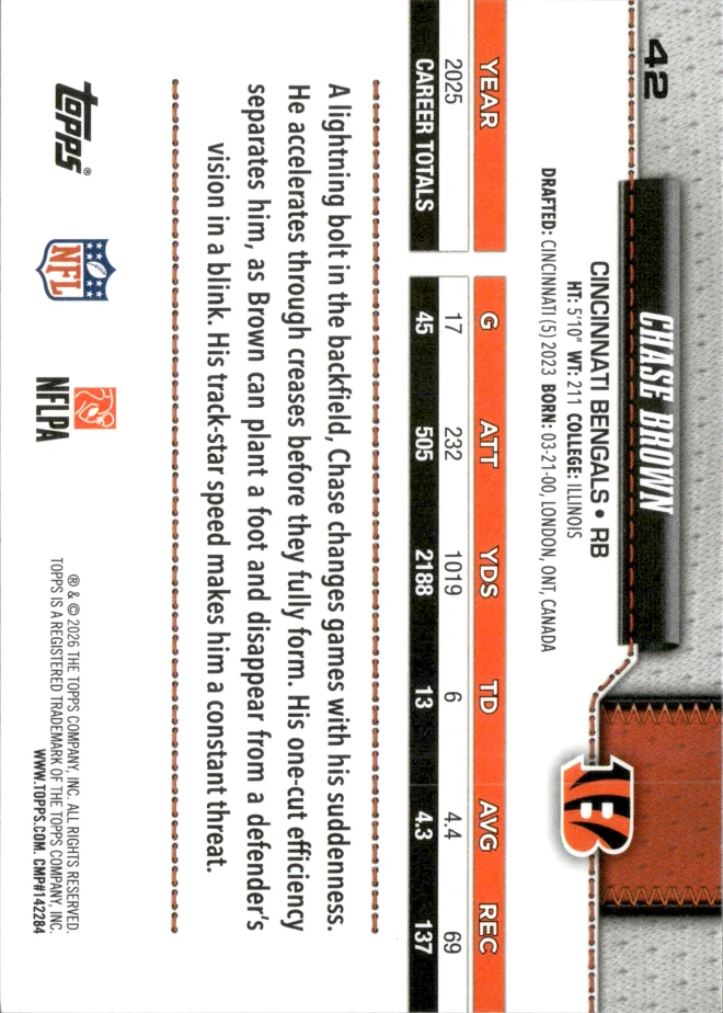 Chase Brown card back