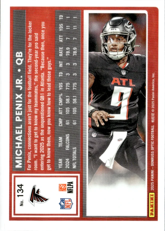 Michael Penix Jr. card back