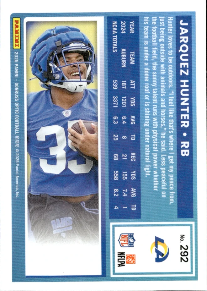 Jarquez Hunter card back
