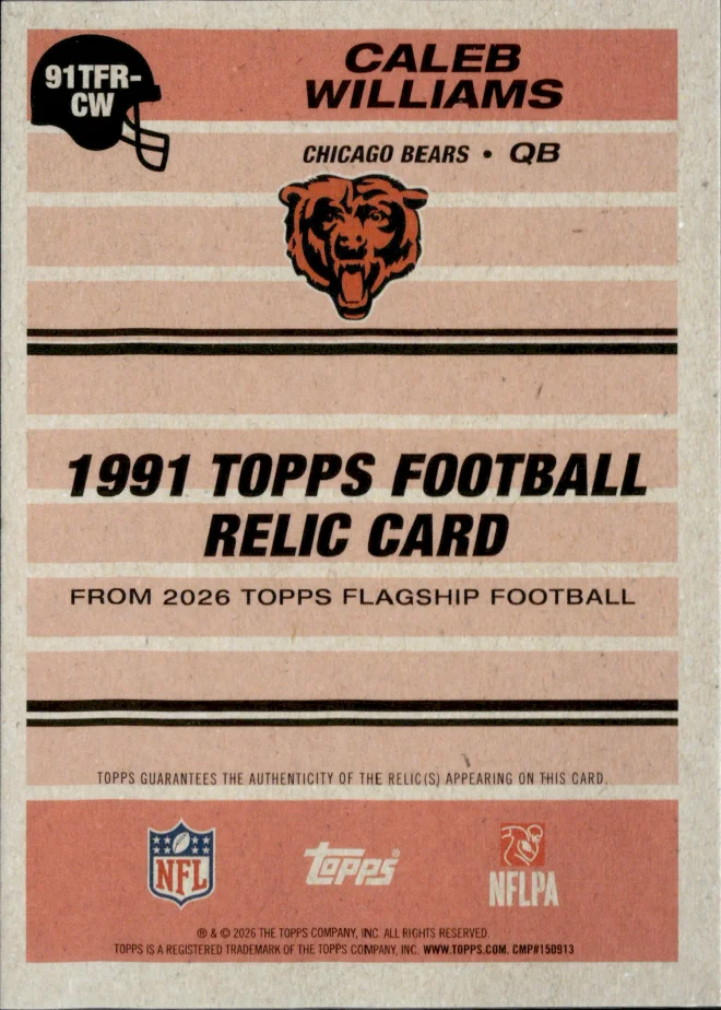 Caleb Williams card back