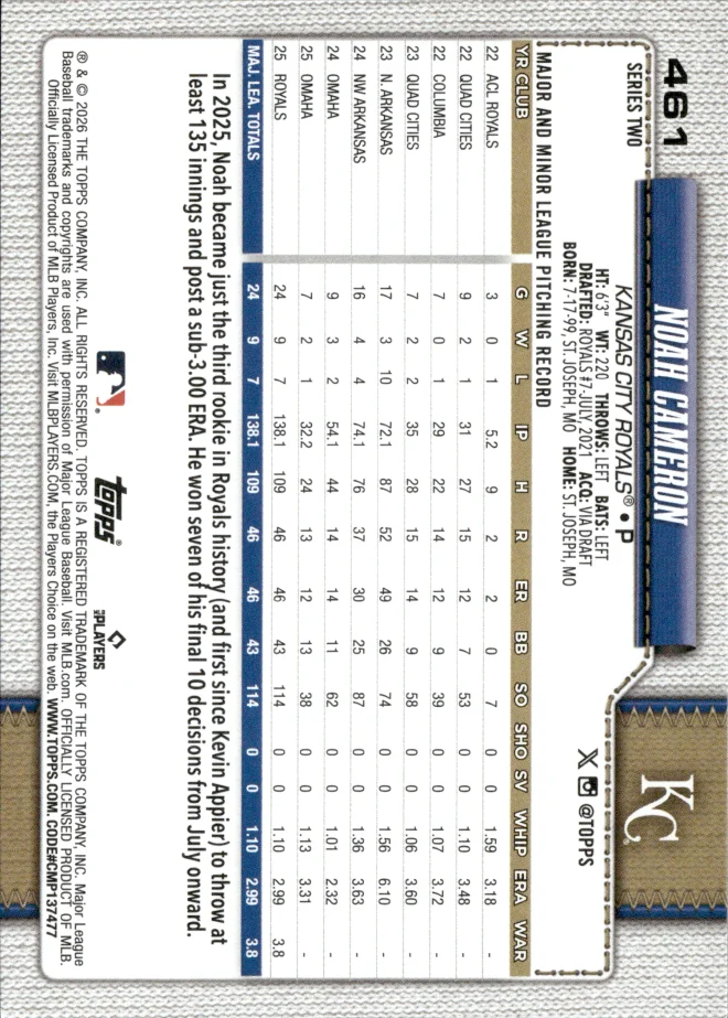 Noah Cameron card back