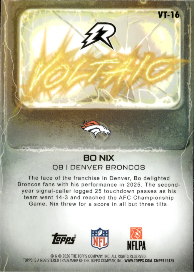 Bo Nix card back