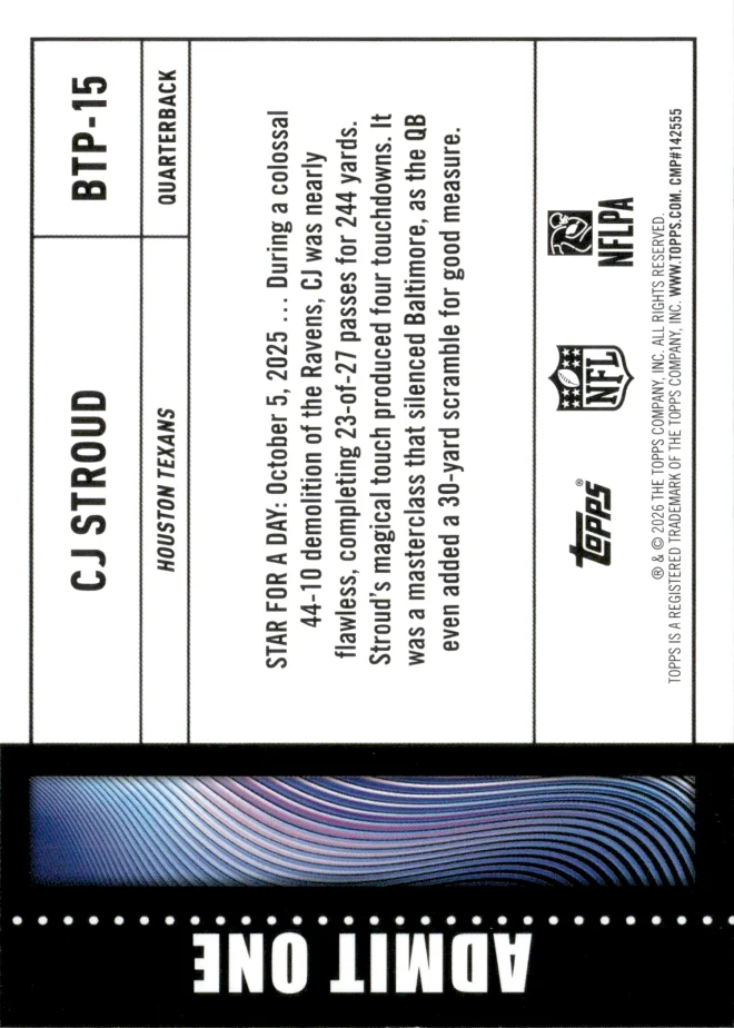 CJ Stroud card back