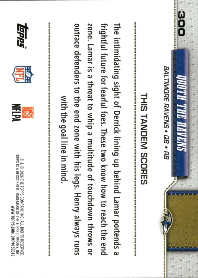 Lamar Jackson / Derrick Henry card back