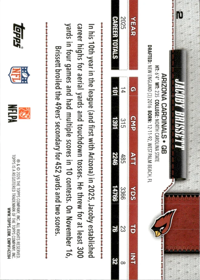 Jacoby Brissett card back