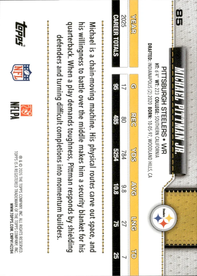 Michael Pittman Jr. card back