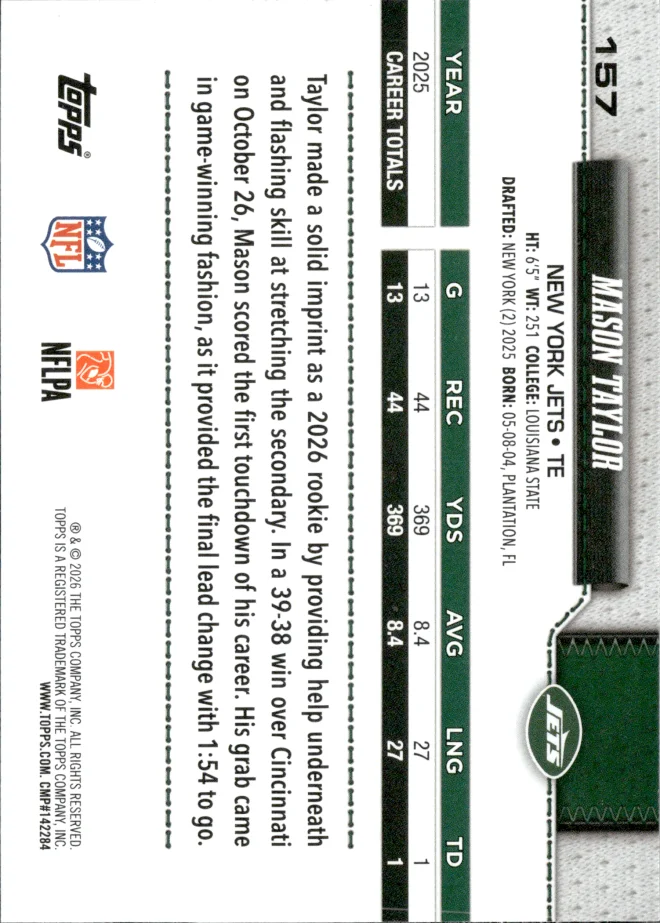 Mason Taylor card back