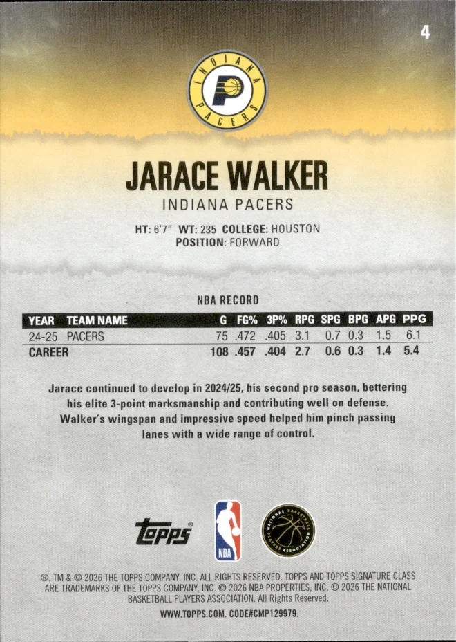 Jarace Walker card back