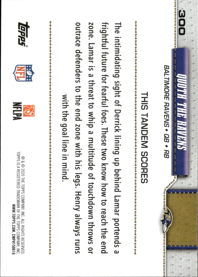 Lamar Jackson / Derrick Henry card back