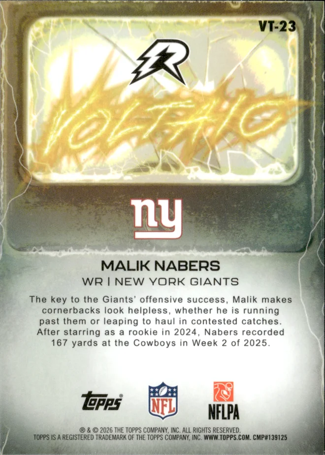 Malik Nabers card back