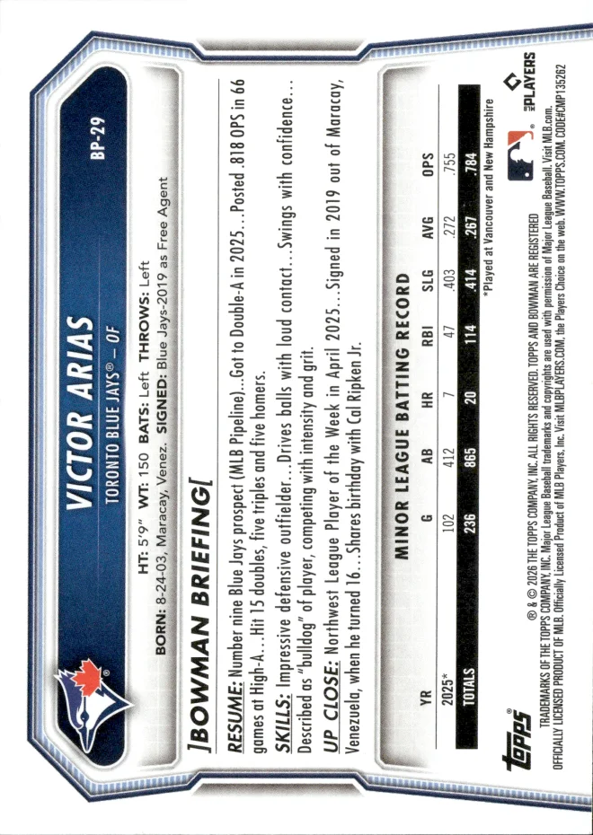 Victor Arias card back