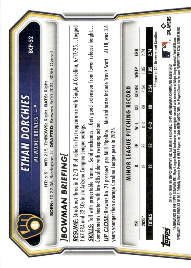 Ethan Dorchies card back