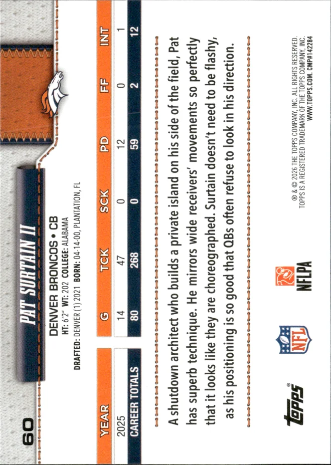 Pat Surtain II card back
