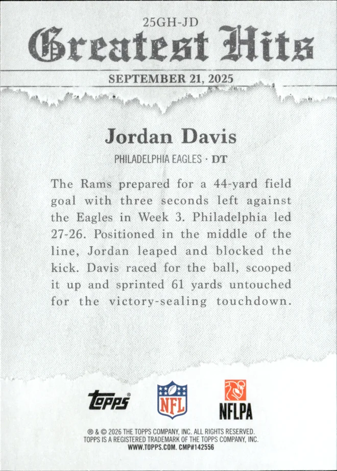 Jordan Davis card back