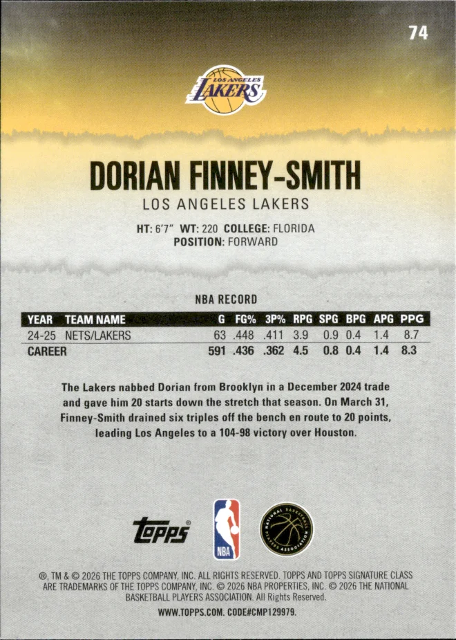 Dorian Finney-Smith card back