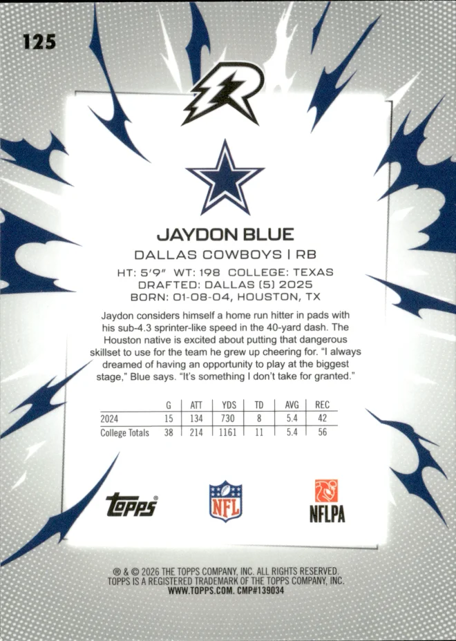 Jaydon Blue card back