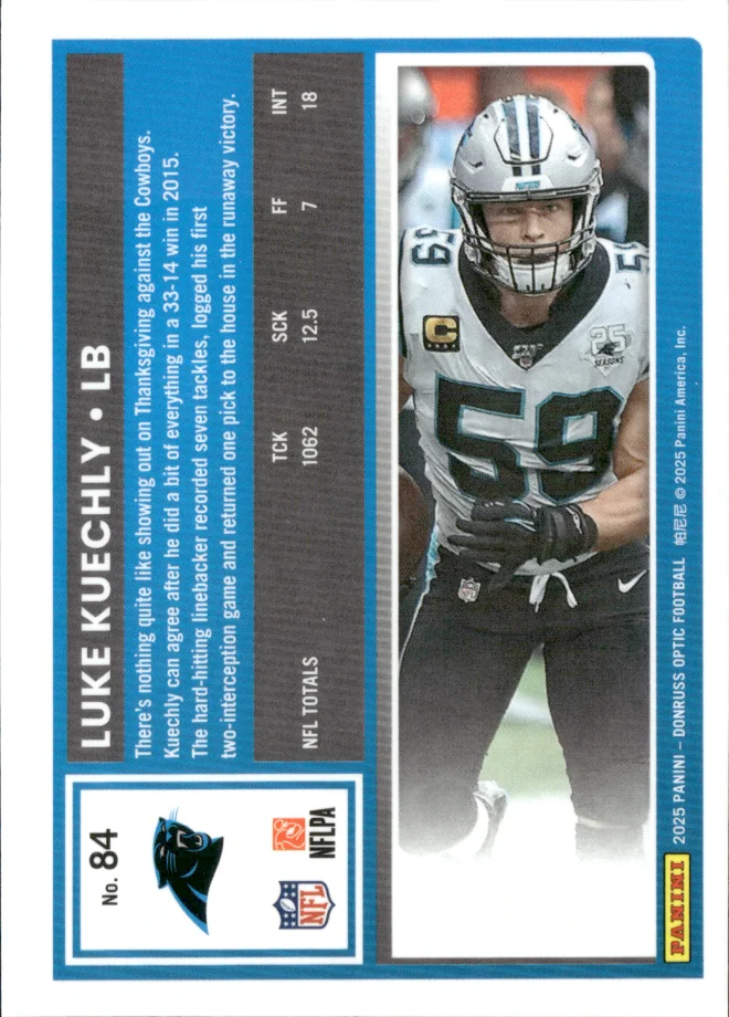 Luke Kuechly card back