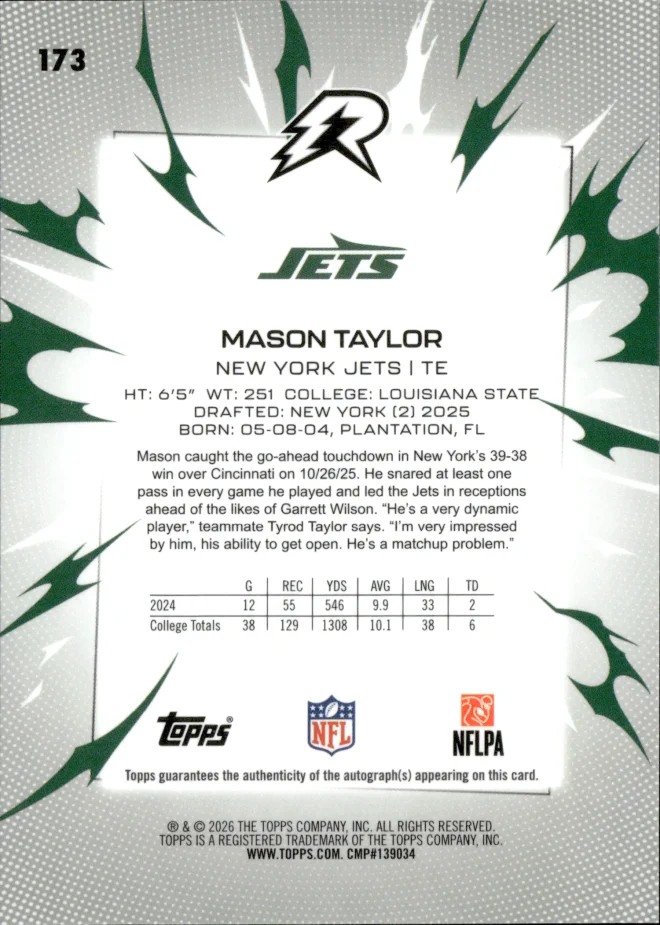 Mason Taylor card back