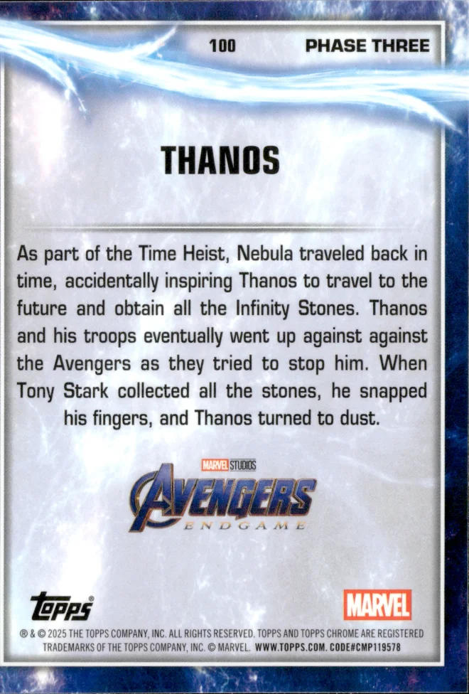 Thanos card back