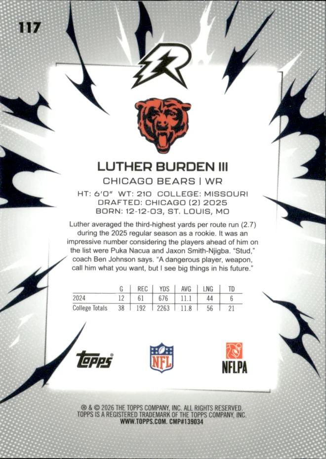 Luther Burden III card back