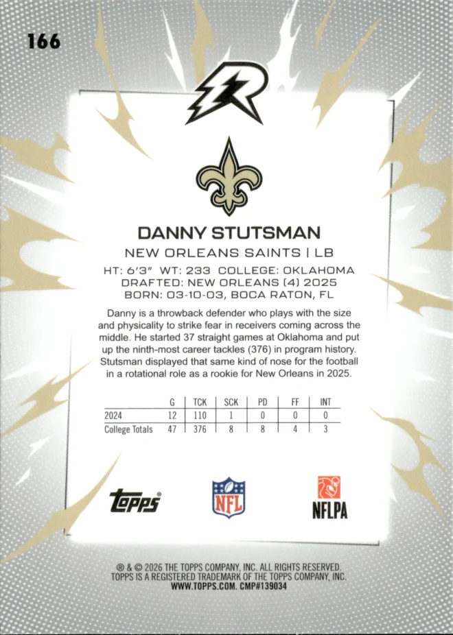 Danny Stutsman card back