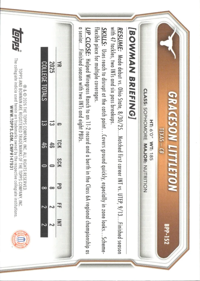 Graceson Littleton card back