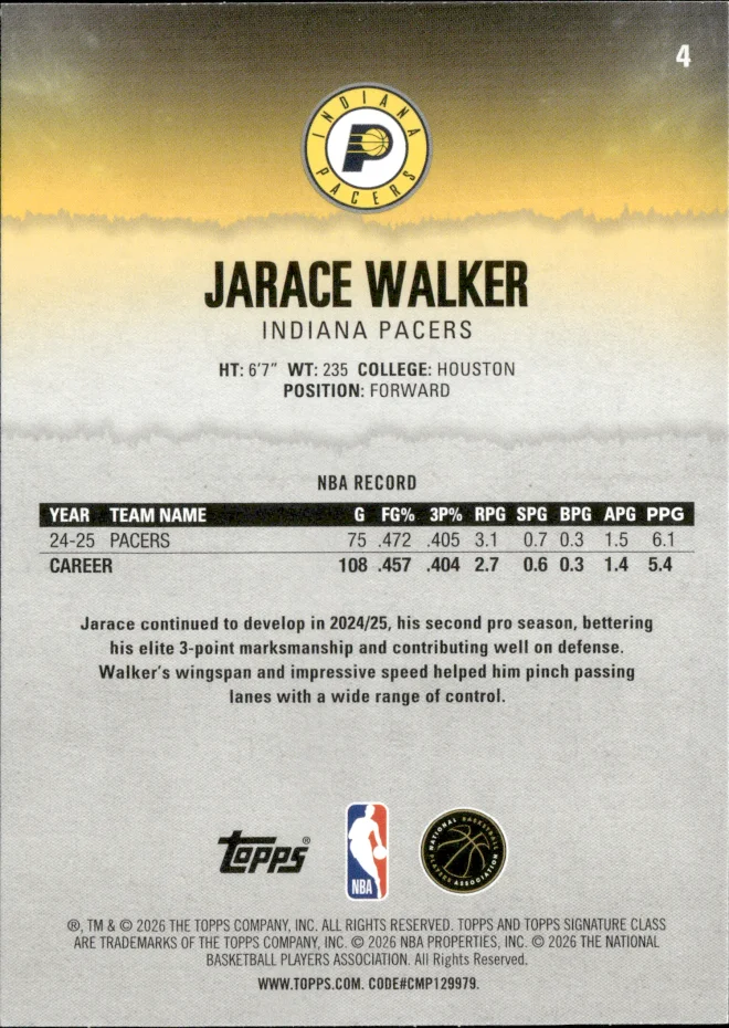 Jarace Walker card back